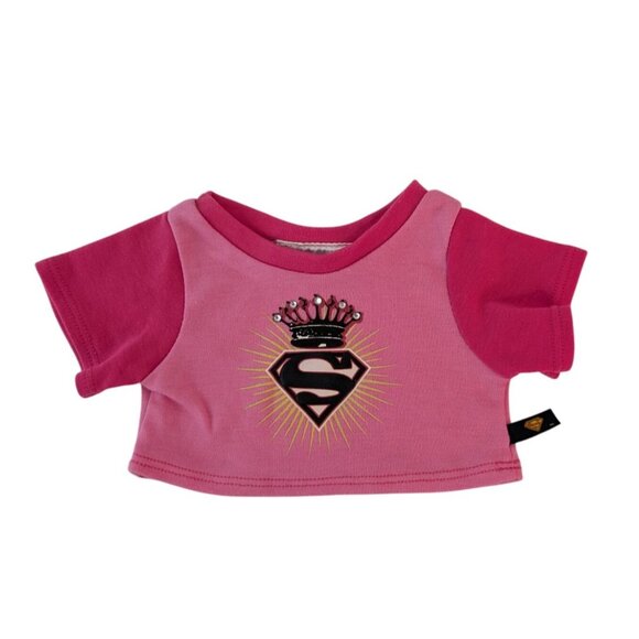 Build-A-Bear Clothes Pink Striped & Supergirl Shirts w/Black Pink Skirts Outfits - Picture 2 of 10